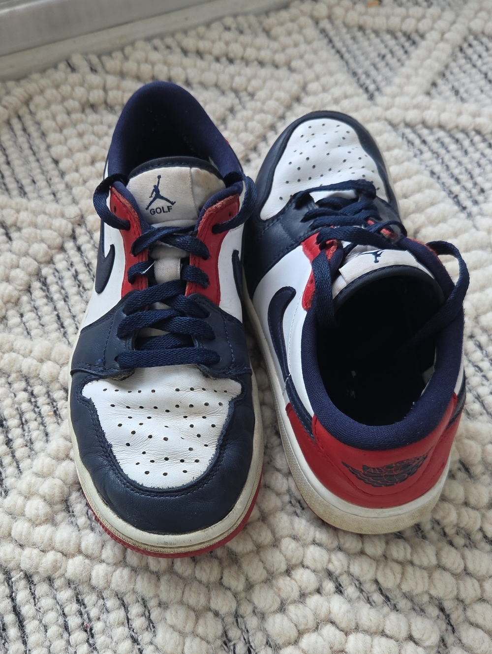 Nike Kids Navy White Red Low-Top Sneakers